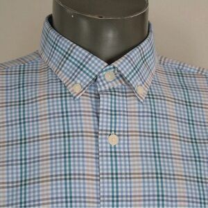 UNTUCKit Scansano Men's Size Medium Regular Fit Blue Plaid 40574
